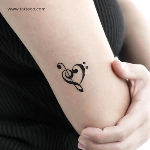 Music tattoos: Heart music note tattoo