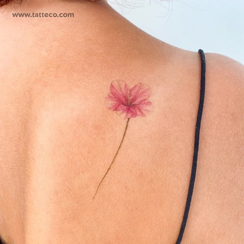 Nature tattoos: Pink flower watercolor tattoo