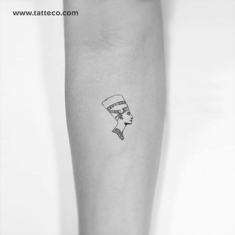 Nefertiti Bust Silhouette Temporary Tattoo 