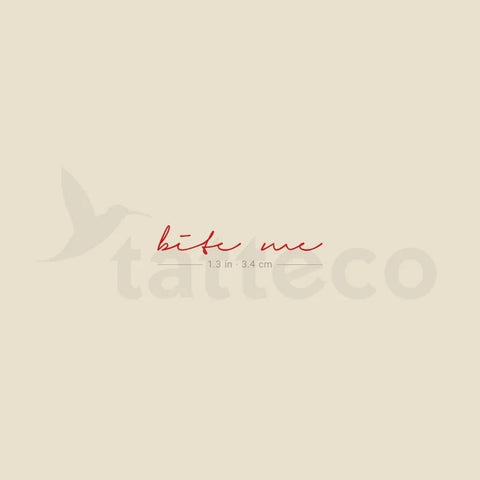 Red Tattoos: Red bite me tattoo