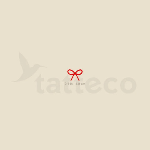 Red Tattoos: red little bow tattoo