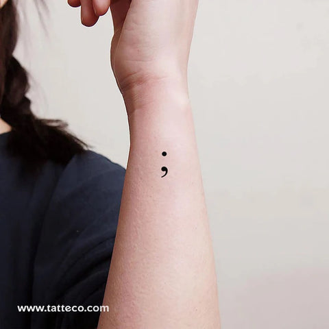 Semi permanent vs temporary tattoos: semi colon tattoo