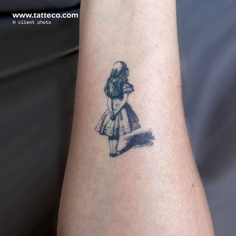 Alice in Wonderland semi-permanent tattoo