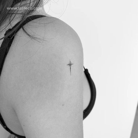 Shooting star tattoos: Star of Bethlehem tattoo on shoulder