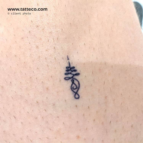 Small unalome semi-permanent tattoo