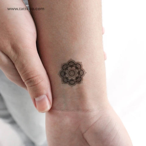 Yoga tattoos: Mandala tattoo on wrist