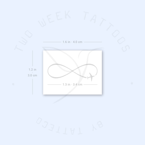 Airplane Infinity Symbol Semi-Permanent Tattoo - Set of 2