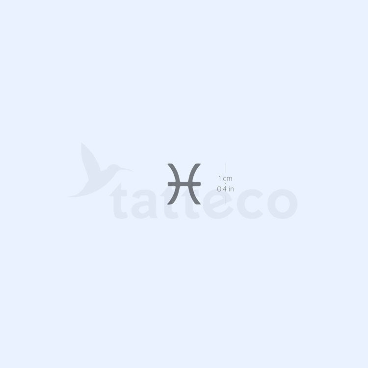Pisces Zodiac Symbol Semi-Permanent Tattoo - Set Of 2 – Tatteco