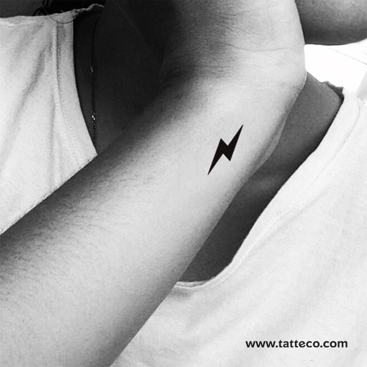 Lightning Bolt Temporary Tattoo - Set of 3 – Tatteco