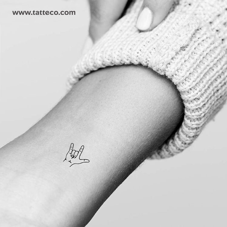 I Love You Sign Language Gesture Temporary Tattoo - Set Of 3 – Tatteco