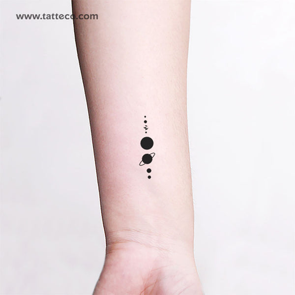 Minimalist Solar System Temporary Tattoo - Set of 3 – Tatteco