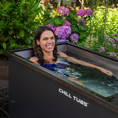 Woman in an ice bath