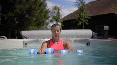 Aqua aerobics in swim spas