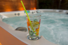 Glass on top of hot tub