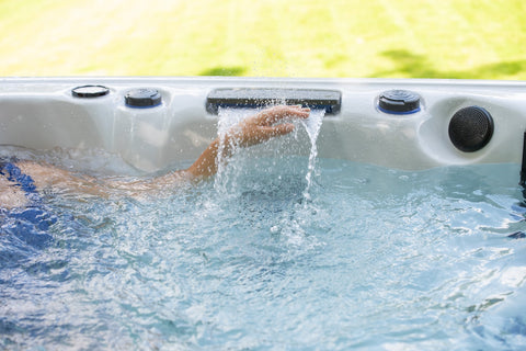 Waterfall in a hot tub