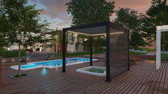 Hot Tub Pergola at Dusk