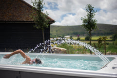 Swimming in a swim spa