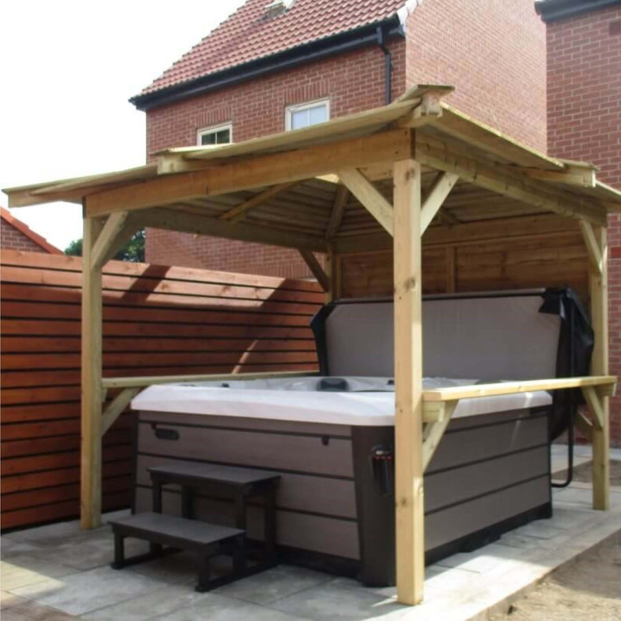 Outdoor Look - 5 Person Hot Tub with Gazebo Package