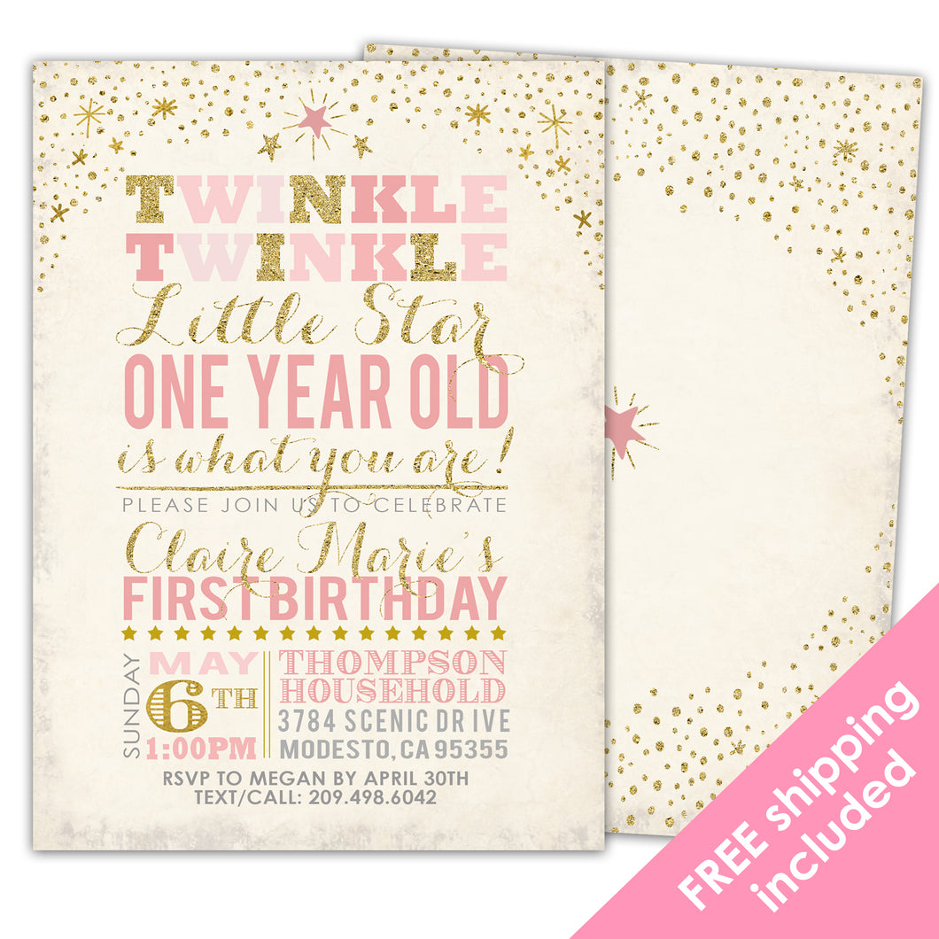 twinkle twinkle little star online invitation