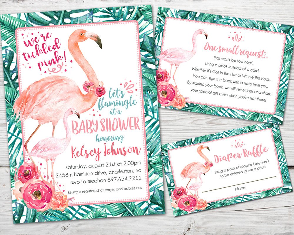 baby shower flamingo invitations