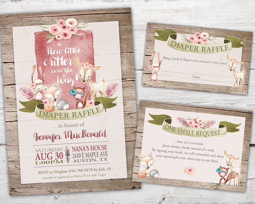 printable woodland baby shower invitations