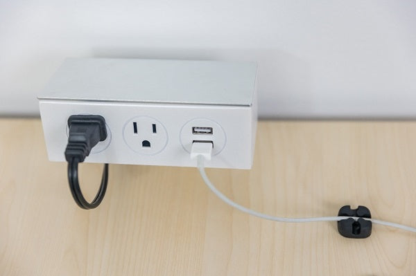 2-Plug Desk Clamp Power Bar w/ USB Ports