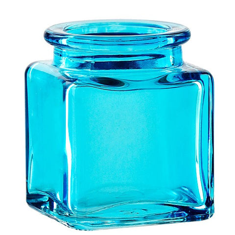 blue glass spice jars