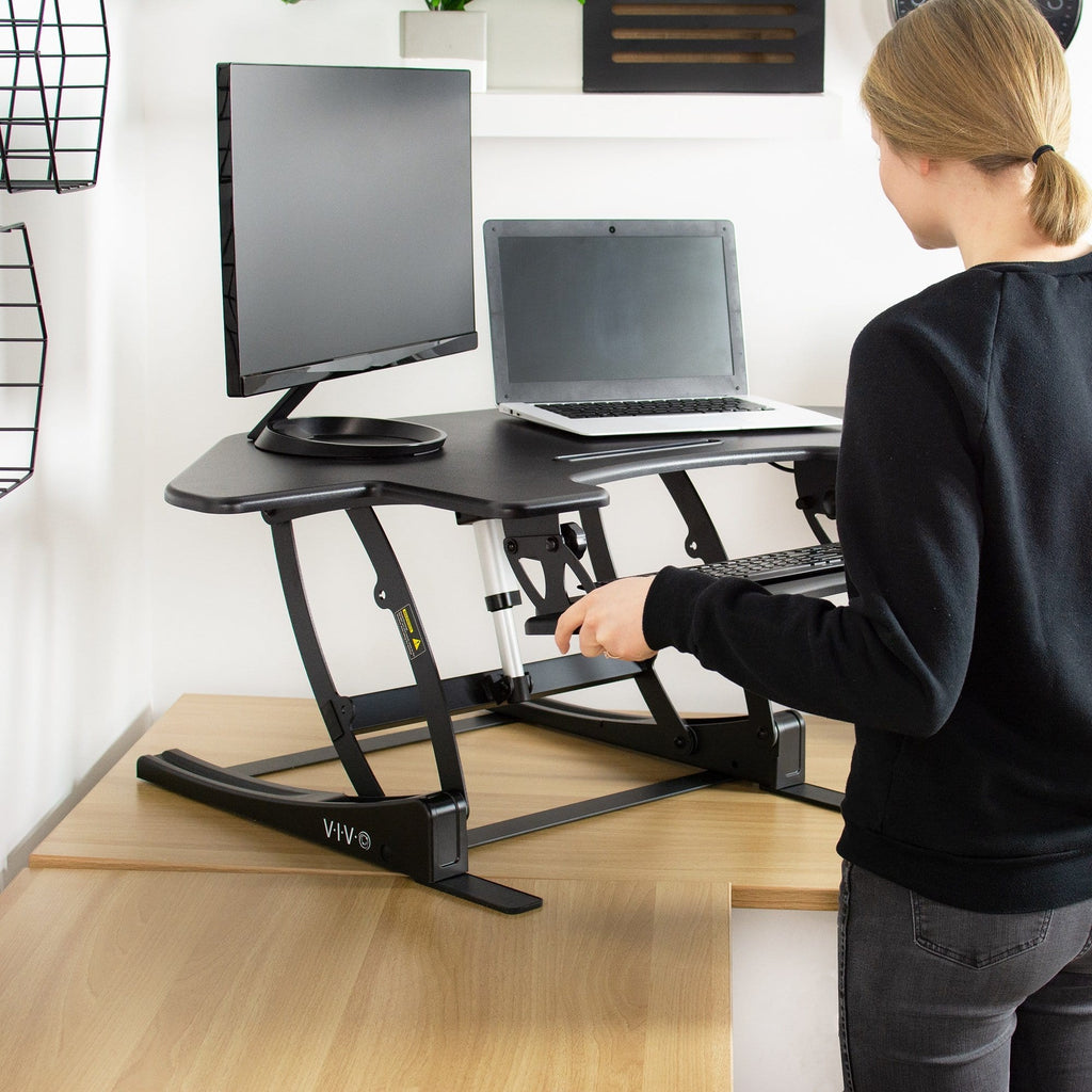 Vivo Large 43 Electric Standing Desk Riser Sit Stand Converter