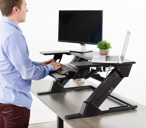 Vivo Desk V001d 36 Black Standing Desk Riser Sit Stand Converter