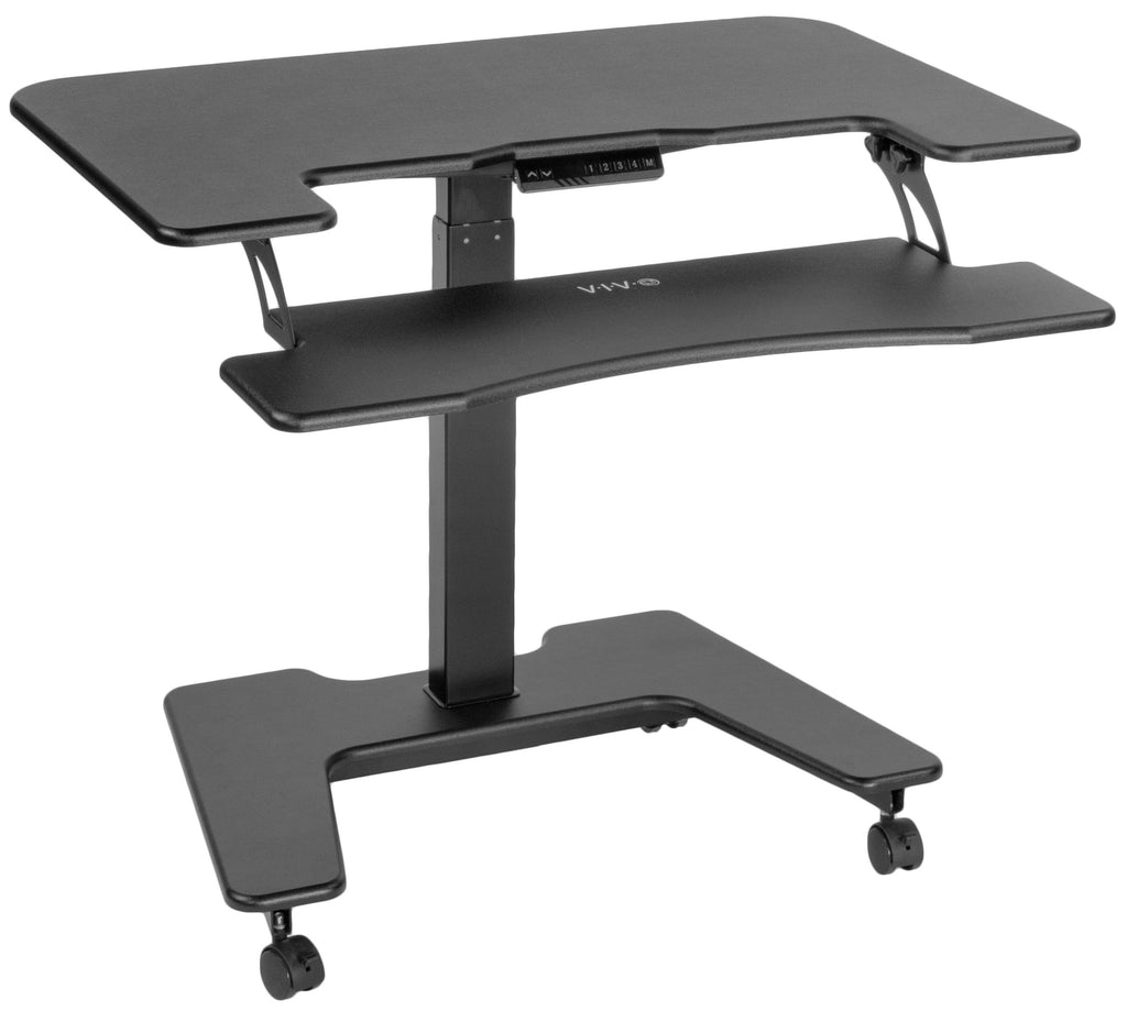Vivo 36 Black Electric Mobile Height Adjustable Desk Desk V111vt