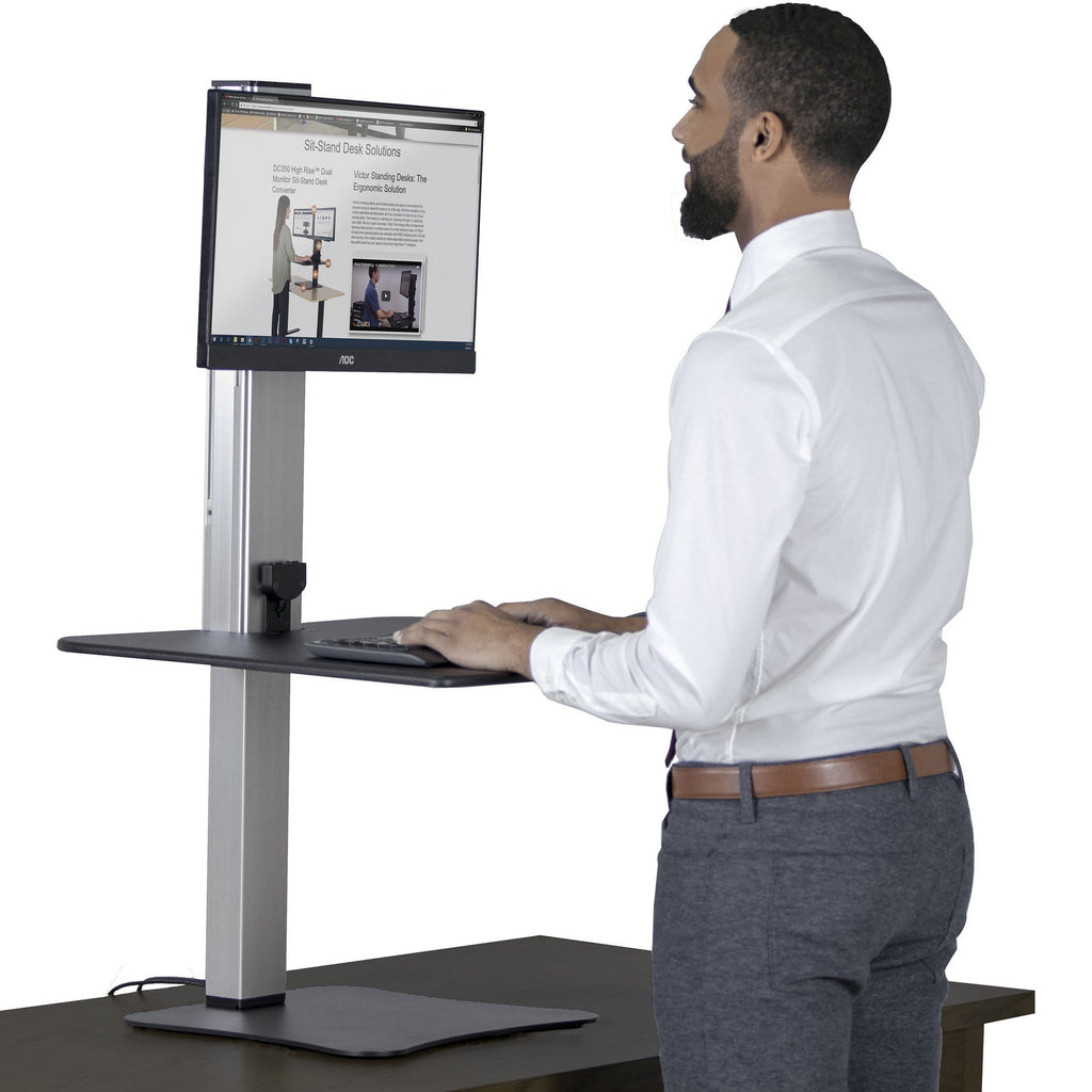 Victor Dc400 High Rise Electric Single Monitor Standing Desk