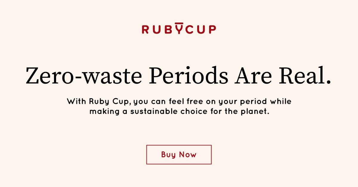 Ruby Cup image of zero-waste periods banner