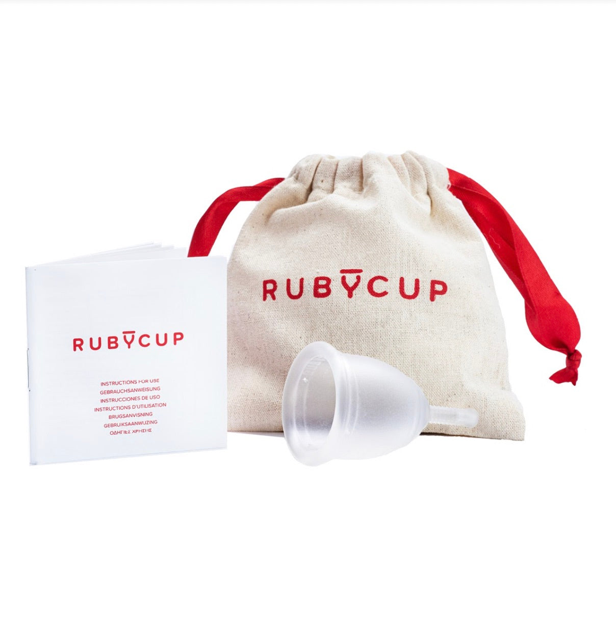 Ruby Cup menstrual cup in clear