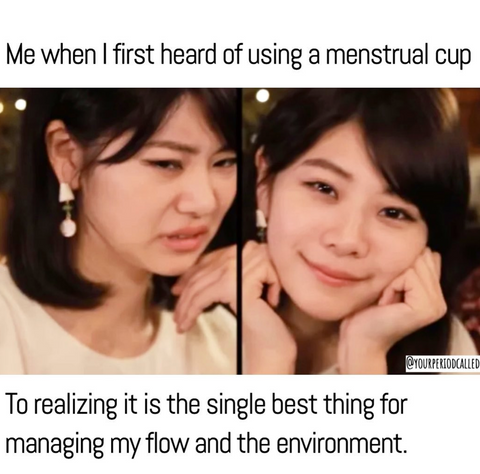 meme about a menstrual cup