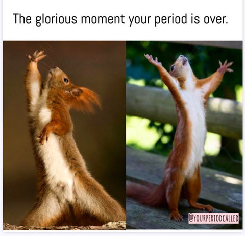 meme expressing that your period is over