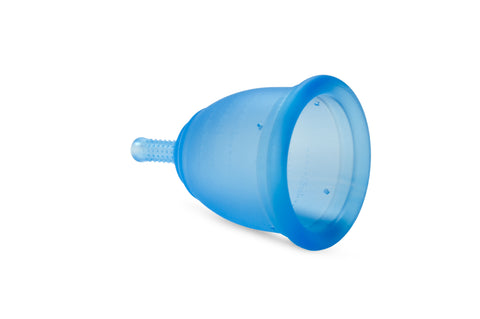 blue menstrual cup Ruby Cup
