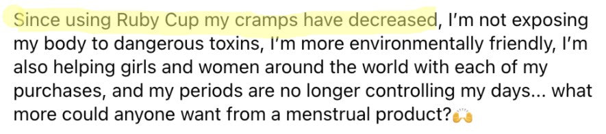 Ruby Cup review about menstrual cup and cramps