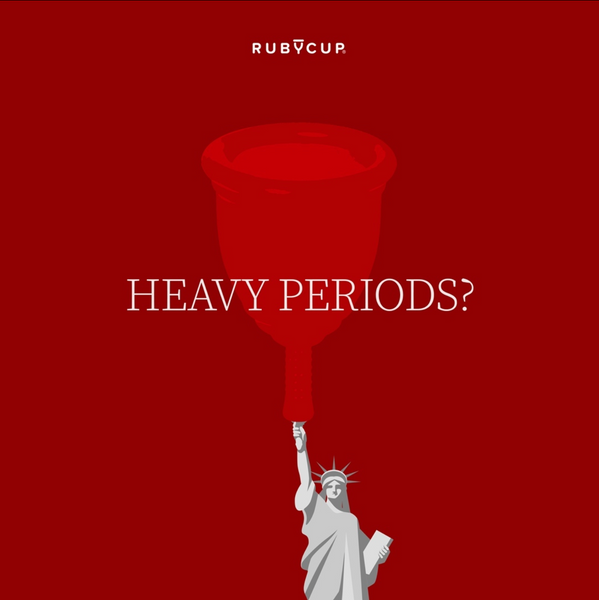 Menstrual cup meme of the statue of liberty having heavy periods and using a menstrual cup