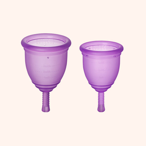 Where should the stem of my menstrual cup be?