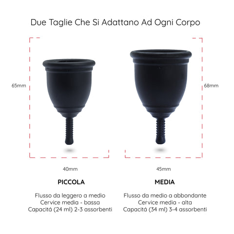 Taglie coppetta mestruale