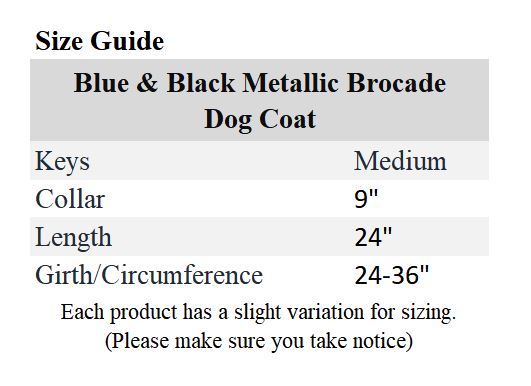 Thirakul Designs Dog Coat Sizes