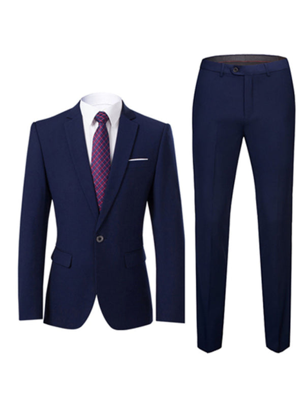 Men's Slim Fit Business Two Piece Suit - 2 colors-TFC&H Co.-men's suit
