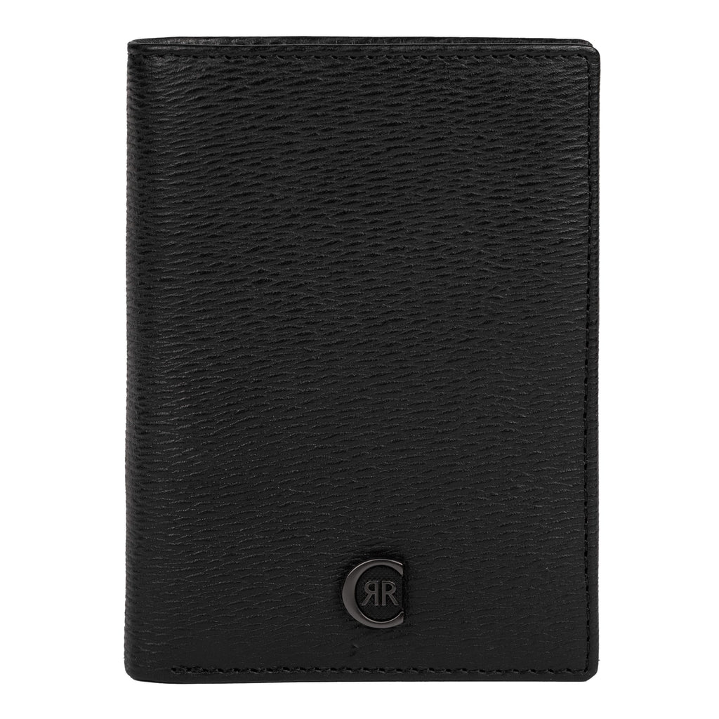 Men's flap wallet Cerruti 1881 Black leather card holder Oxford 