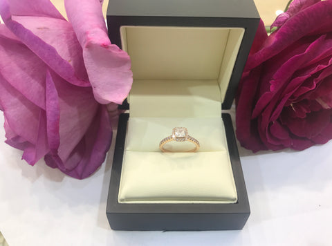 Rose Gold Princess Cut Diamond Ring