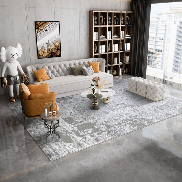 現代水墨抽象客廳沙發茶几毯 輕奢臥室地毯定制加厚家用滿鋪地毯