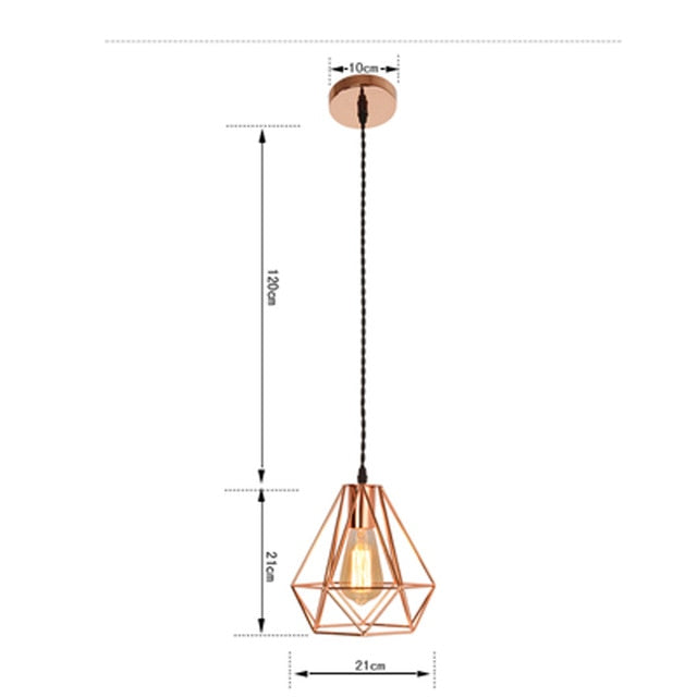 Gold Cage Pendant Light load image into gallery viewer gorgeous rose gold cage pendant light