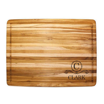 Teakhaus Oval Edge Grain Teak Board 16 x 11 x.55