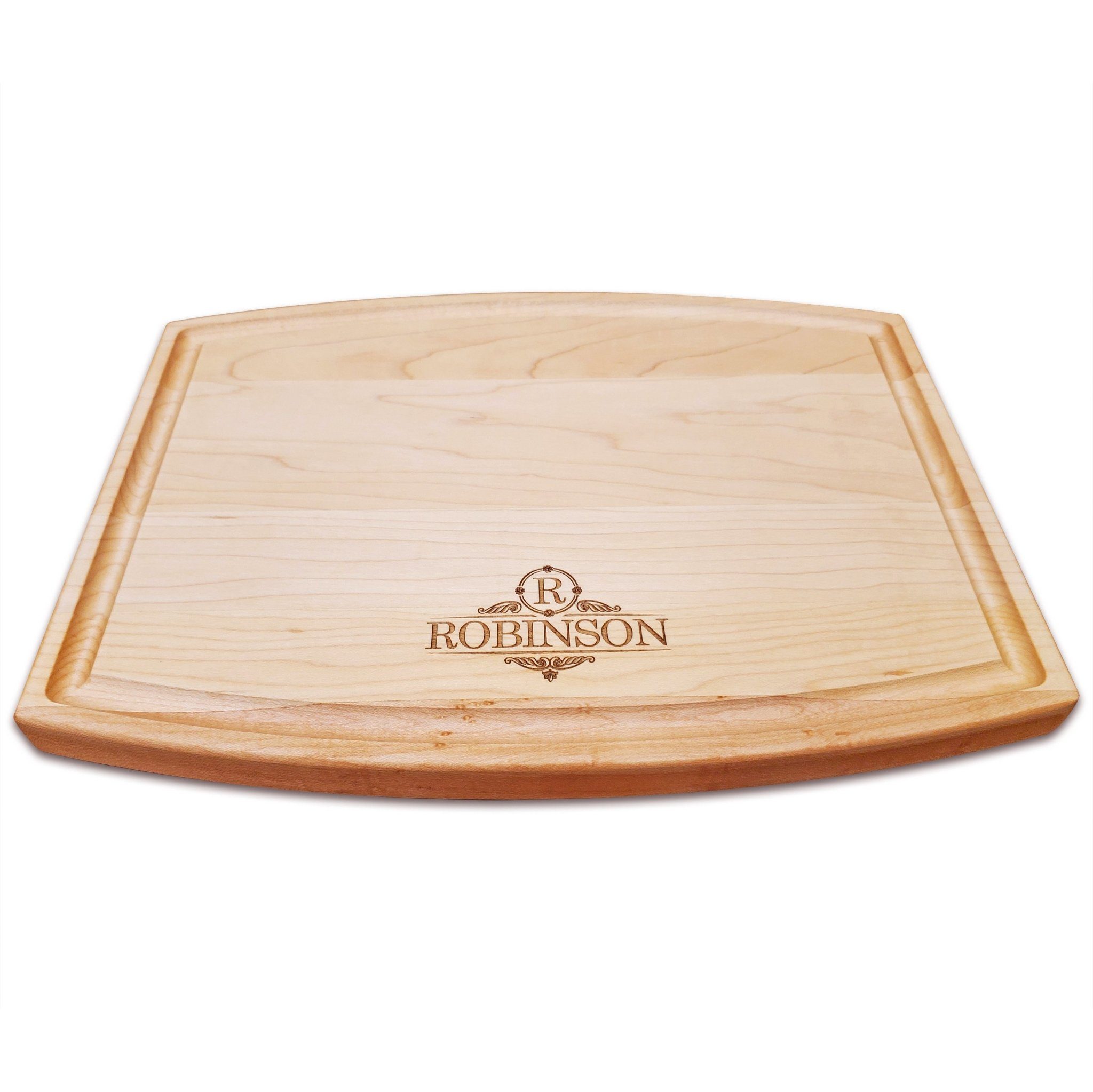 Personalized Arched Maple Cutting Board With Juice Groove 9 X 12 Hailey Home 