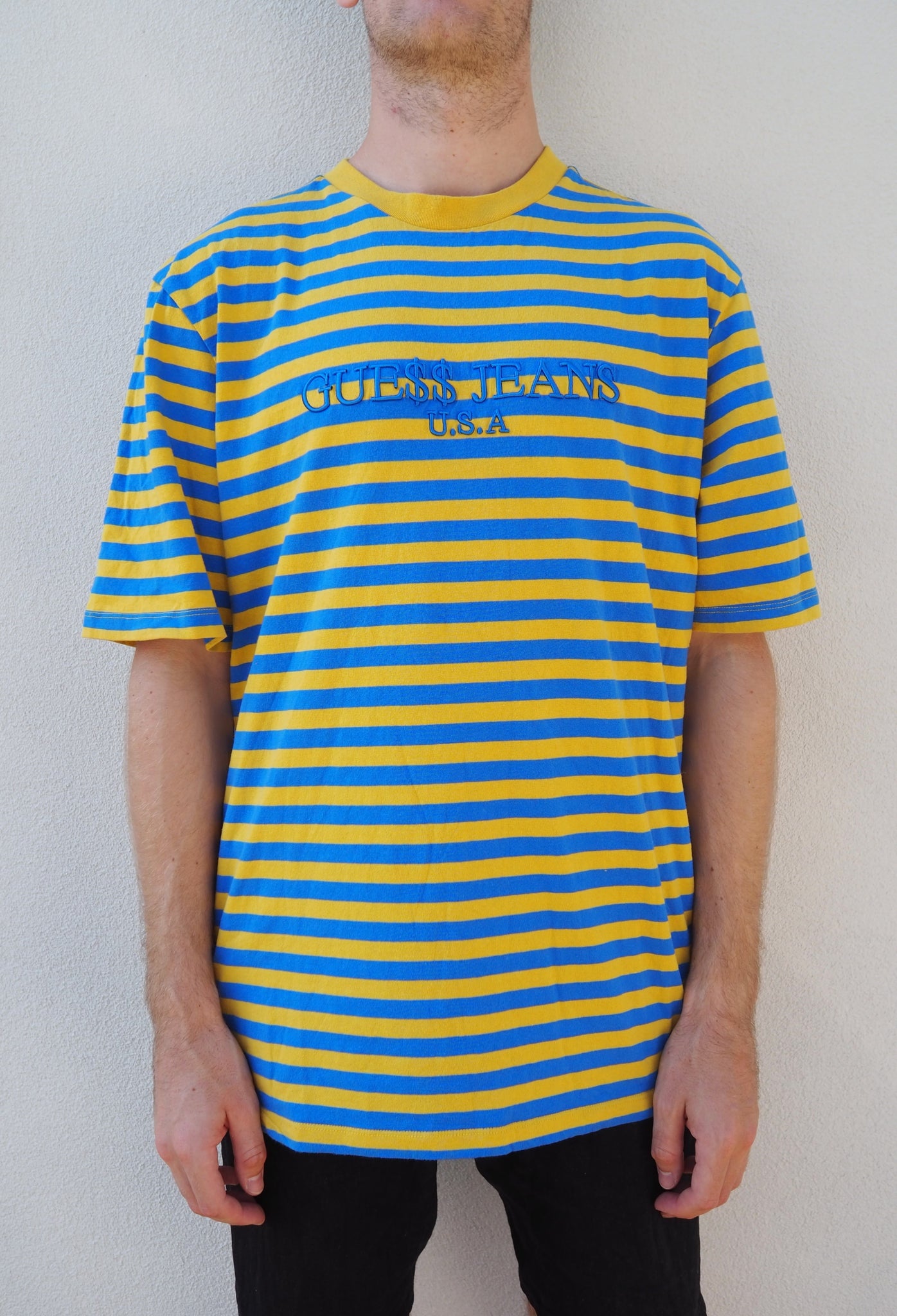 1) Guess Jeans Stripe T-shirt ASAP Rocky & Yellow – The Youth Revolt