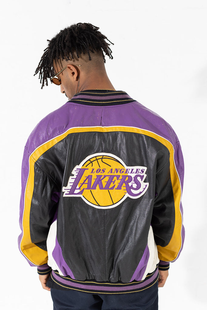 90s 00s Los Angels Lakers leather jacket | labiela.com